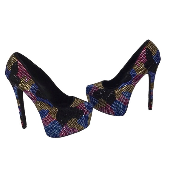 Steve Madden Dyvinal Camouflage Crystal Platform Stiletto Pump Women’s S… - Picture 7 of 12